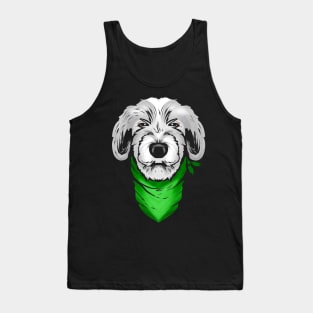 Irish Wolfhound With Green Neckerchief On St Patricks Day Tank Top